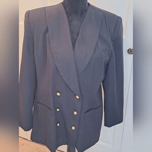 Worthington Petite Navy Blue Double Breasted Blazer     Size 16